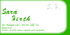 sara hirth business card